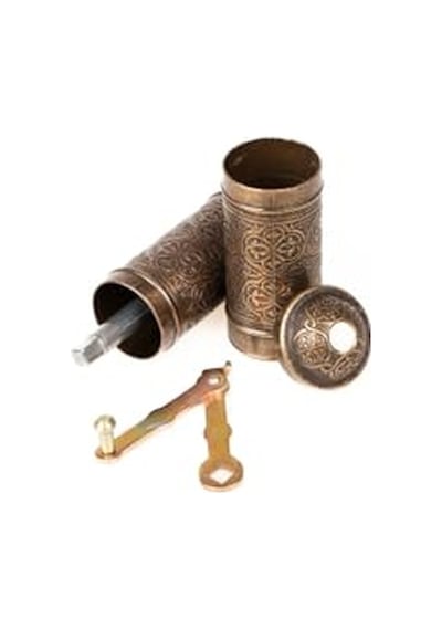 Ayrex Dmt Copper Home Antik Bakır Zamak El Yapımı Kahve Ve Baharat Değirmeni, Otantik Desenli, 22cm Yükseklik, 4.5c Genel
