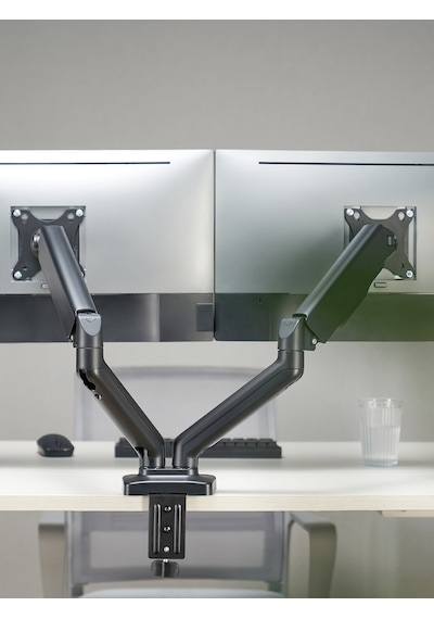 Çiftli Monitör Kolu 17-32 Inç Yaylı Dengeleyici 360 Döner Dual Monitor Stand 2x 9 Kg Kapasiteli