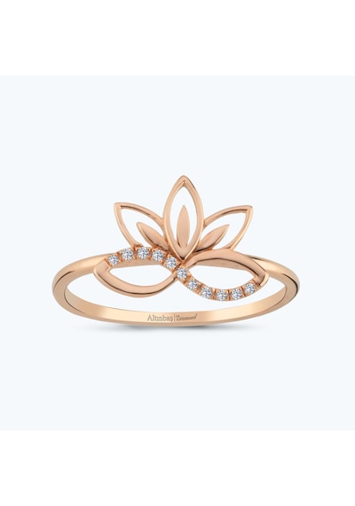 Altınbaş Pırlanta Lotus Çiçeği Yüzük Eeh971-14k