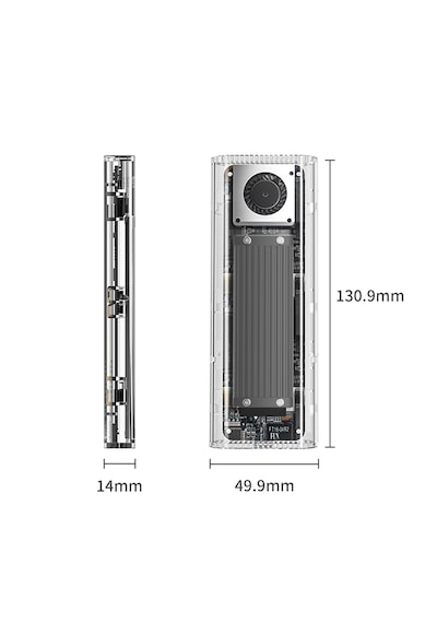 Orico Tcm2-g20 Usb 3.2 Gen2, 20gbps, M.2 Nvme Ssd Uyumlu, Max. 8tb Kapasite Desteği, Şeffaf Şık Tasarım, Dahili Fanlı, Type-c Disk Kutusu Tcm2-g20
