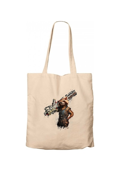 Rocket Raccoon Body Krem Kanvas Bez Çanta Krem