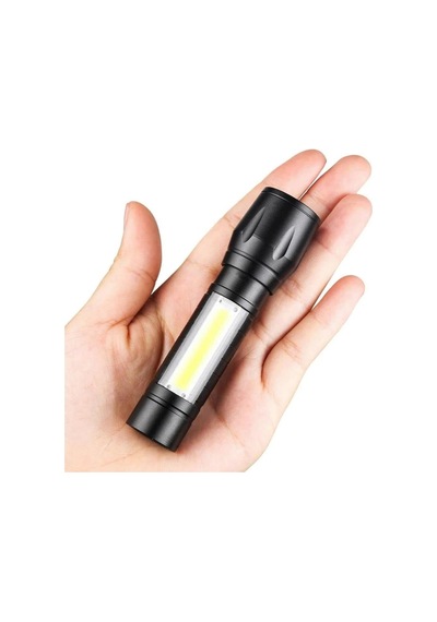 Amber Led Şarj Edilebilir Led'li El Feneri Cata Ct-8024 Siyah