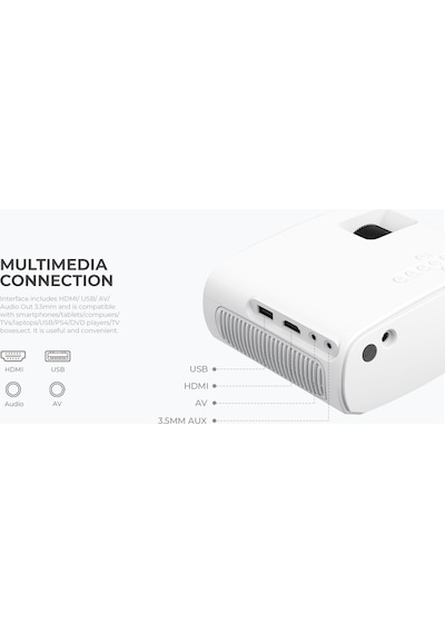 Havit PJ207 Prime Opal 6000 Lümen Taşınabilir HD Projeksiyon Cihazı