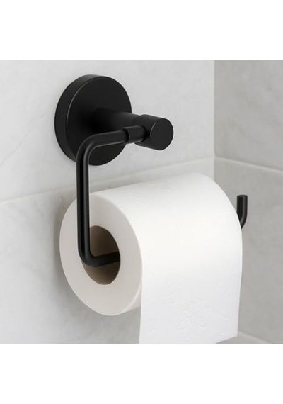 Siyah Kapaksız Wc Kağıt Aparatı Vidalı Paslanmaz Metal Duvar Tipi Tuvalet Kağıtlık Banyo Aksesuarı Diğer
