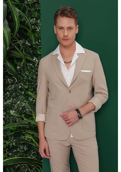 Efor C 639 Slim Fit Bej Spor Ceket Bej