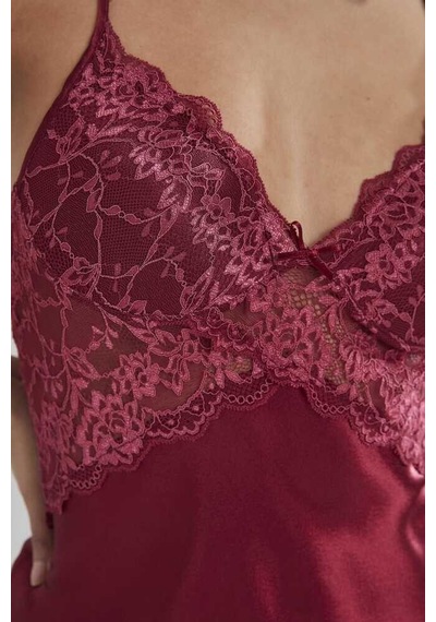 Pierre Cardin Saten Güpürlü Gecelik 608 Çok Renkli