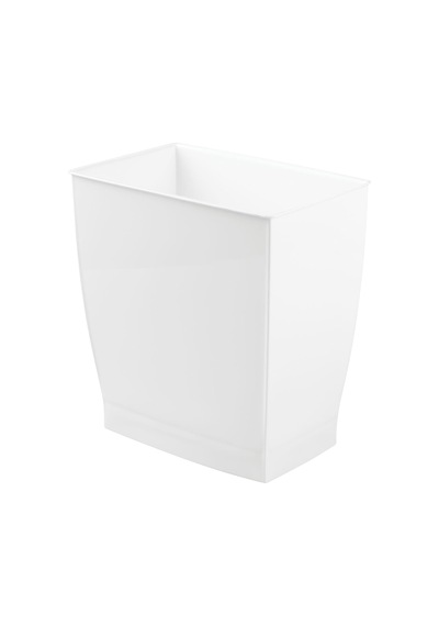 Lexroo White - Mono Wastebasket Trash Can - Rectangular, White Çok Renkli