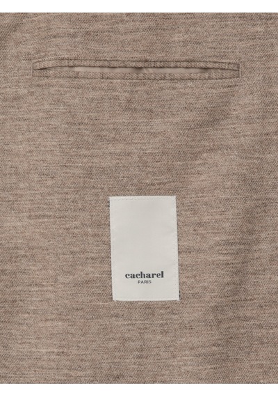 Cacharel Bej Slim Fit Yün Kaşmir Karışımlı Mikro Desenli Ceket