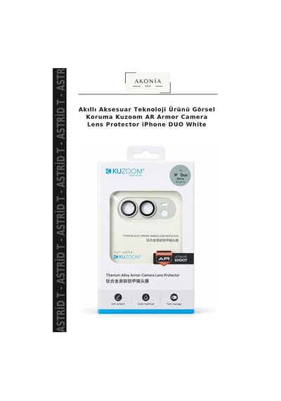 Akıllı Aksesuar Teknoloji Ürünü Görsel Koruma Kuzoom Ar Armor Camera Lens ProtectorApple iPhone Uyumlu Duo White