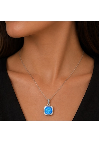 Servi 925 Ayar Gümüş Aqua Opal Set-37