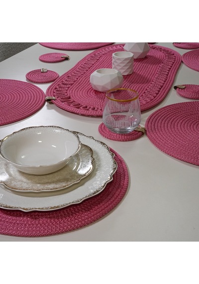 Supla Zdh-246 Yuvarlak Zengin Set Runner Pembe