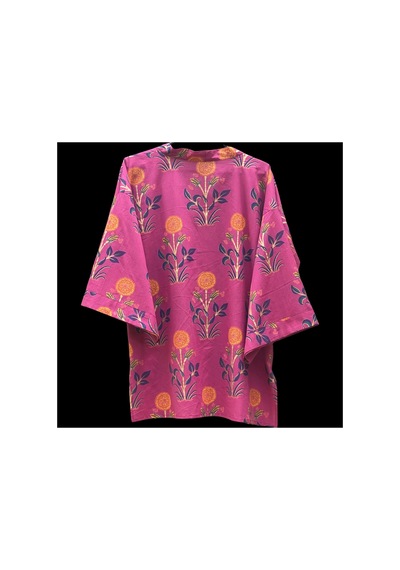 Lila Mare İthal Hint Kumaşlı Handmade %100 Pamuk Özel Tasarım Kimono Renkli Renkli