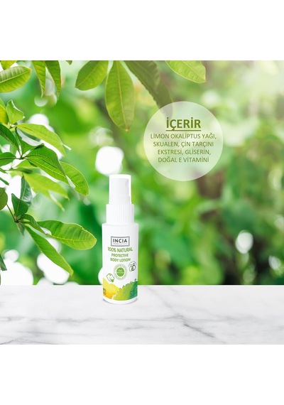Incıa%100 Doğal Koruyucu Vücut Losyonu Sprey Yenidoğan Bebek Çocuk İçin Limon Okaliptus Vegan 50 Ml