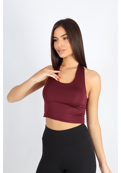 Soft&Basic Boyundan Bağlamalı Bordo Bluz Bordo