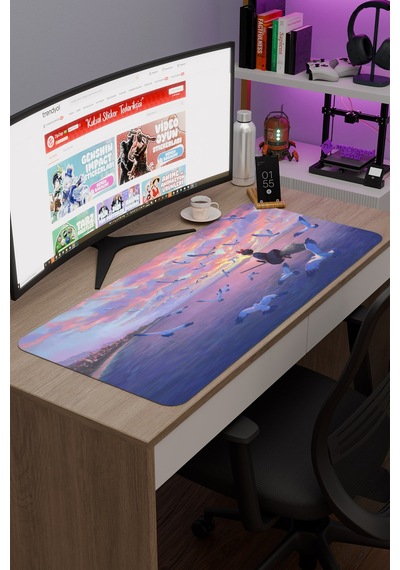 Kiki's Delivery Service Anime V5 - 90x40 Xxl Gaming Kauçuk Kaymaz Taban Mouse Pad Fare Altlığı
