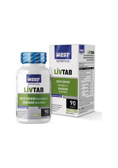 West Nutrition Livtab Milk Thistle & Enginar Eki 1000 Mg 90 Tablet