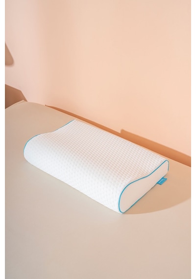 Boyun Destekli Ortopedik Visco Yastık 56x36x11/7 Cm Beyaz