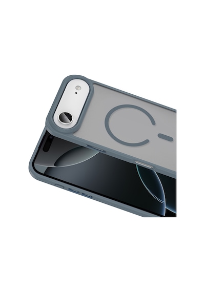 Zore Apple iPhone Uyumlu 17 Air Kılıf M-safe Şarj Özellikli Mat Arka Yüzey Omsy Sio Kapak - Desert Titanyum Gri