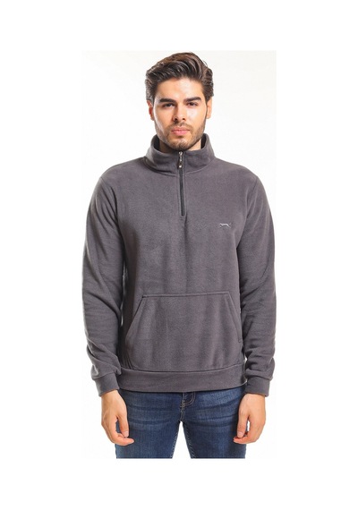 Slazenger Solid Erkek Sweatshirt K.gri Füme