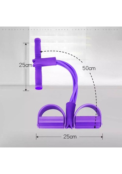Body Trimmer 4 Lastikli Egzersiz Direnç Aleti Mor