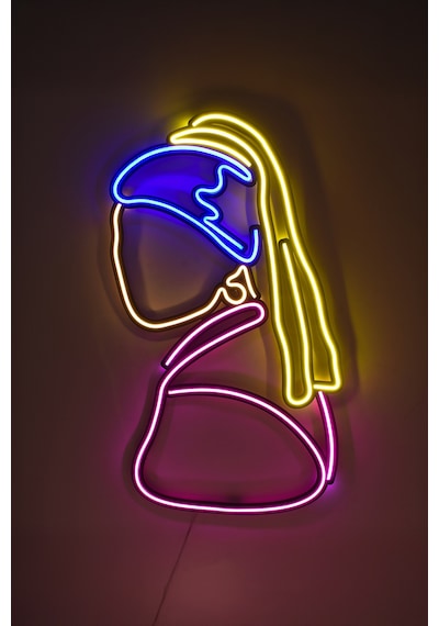 İnci Küpeli Kız Neon Dekor