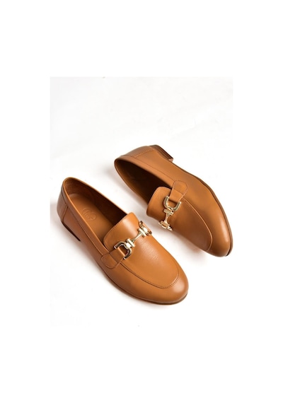 Fox Shoes S944037903 Taba Hakiki Deri Kadın Babet Taba