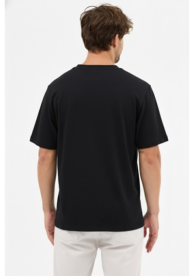 Goffra Erkek Premium Kalite Yoğun Dokulu Pamuklu T-shirt Siyah M101-r0220-02 Siyah