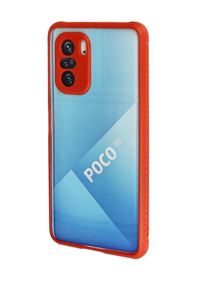 Xiaomi Poco F3 Uyumlu Kılıf Miami Şeffaf Silikon - Kırmızı