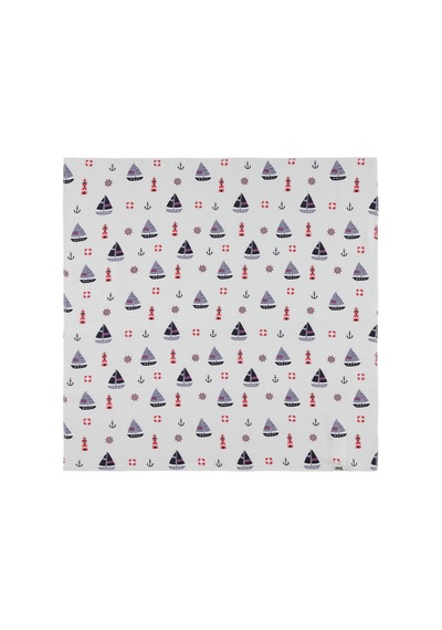 Civil Baby Yelken Baskılı Müslin 75x75 Battaniye - Beyaz