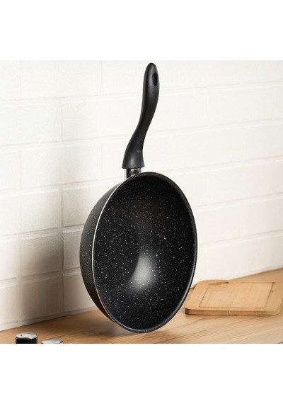 Porsima 579.0111 Granit Wok Tava 26cm Siyah