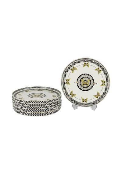 Mikasa Moor Monarch Siyh Beyaz 6'lı Tatlı Tabağı 19cm Siyah - Beyaz