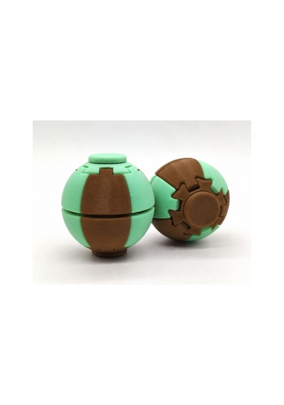 Alvera Press Küresi 3d Baskı Dönüşen Mekanik Fidget Stres Oyuncağı-kahverengi-mint 34410495