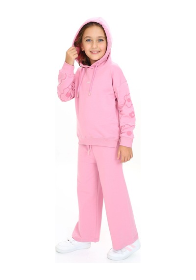 Toontoy Kids Toontoy Kız Çocuk 2'li Takım Kolu Baskılı Kapüşonlu Yırtmaçlı Sweatshirt & Beli Lastikli Bol Paça Eşofman Altı - 2 İplik Gül Kurusu Toontoy Kids Toontoy Kız Çocuk 2'li Takım Kolu Baskılı Kapüşonlu Yırtmaçlı Sweatshirt & Beli Lastikli Bol Paça Eşofman Altı - 2 İplik Gül Kurusu