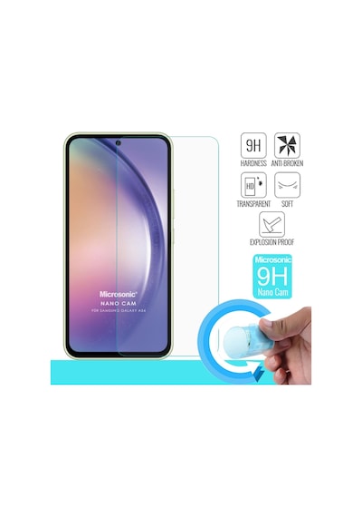 Microsonic Samsung Galaxy Uyumlu A54 Nano Glass Cam Ekran Koruyucu
