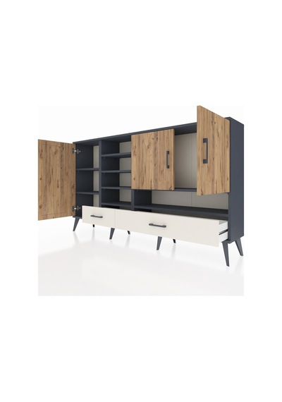 Arges Konsol 8 Raflı 2 Çekmeceli 3 Kapaklı 176x30x99 Antrasit-çam/aytaşı Atlas Çam/aytası - Antrasıt Arges Konsol 8 Raflı 2 Çekmeceli 3 Kapaklı 176x30x99 Antrasit-çam/aytaşı Atlas Çam/aytası - Antrasıt