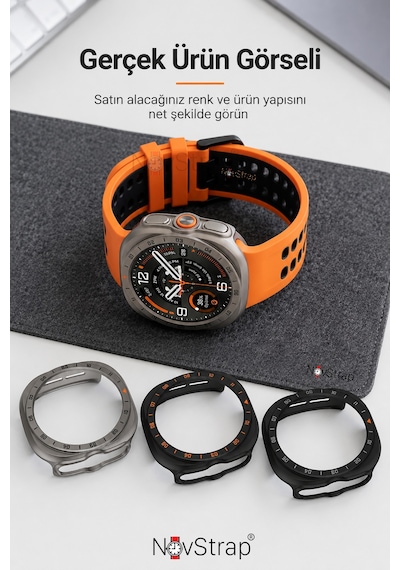 Novstrap Samsung Galaxy Watch Ultra / Ultra 2 47mm İle Uyumlu Sert Pc Kasa Koruyucu 360 Tam Koruma