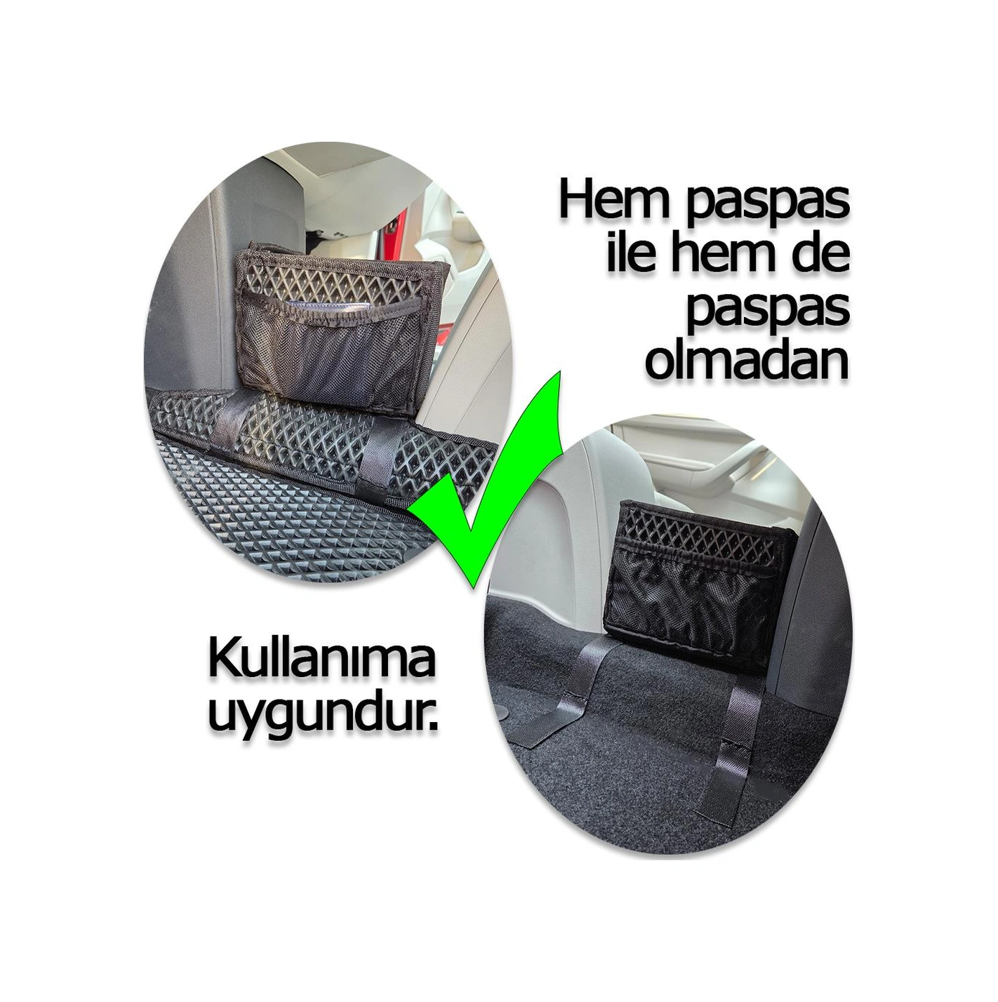 Togg T10f Konsol Arası Organizer Çanta Fileli Eşya Koyma Kutusu Bod Siyah