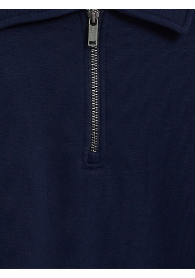 Lcw Vision Lacivert Polo Yaka Erkek Kalın Sweatshirt