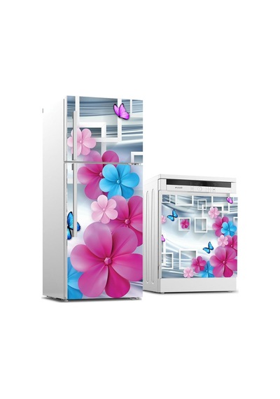 Buzdolabı Ve Bulaşık Makinası Beyaz Eşya Sticker Kaplama 3D Çiçek (540887091)