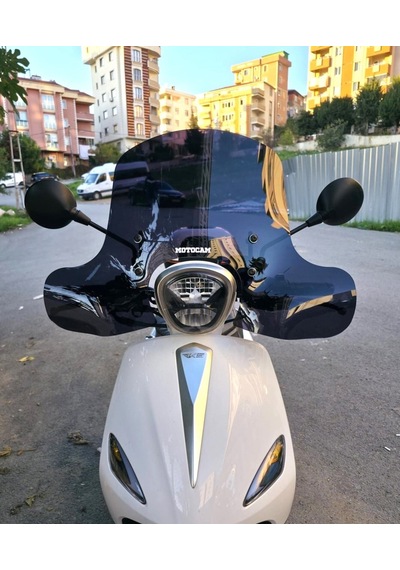 Motocam Rks Neon 125 Ön Cam 2023-2026 Model 45cm Siyah Renkli 4mm Elcikli Aparatsız