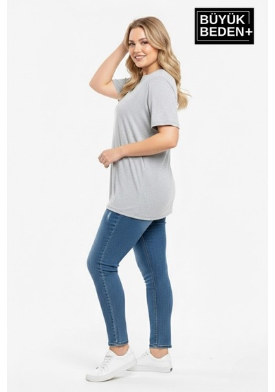 Superlife Büyük Beden Kadın Basic Bisiklet Yaka 2'li Tişört Seti Spr26btsk510+2 Grey Mel-grey Mel Superlife Büyük Beden Kadın Basic Bisiklet Yaka 2'li Tişört Seti Spr26btsk510+2 Grey Mel-grey Mel