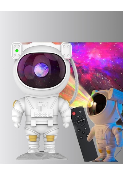 Astronot Yıldız Projeksiyon Lambası 8 Efektli Uzaktan Kumandalı Gece Işığı Belirtilmemiş