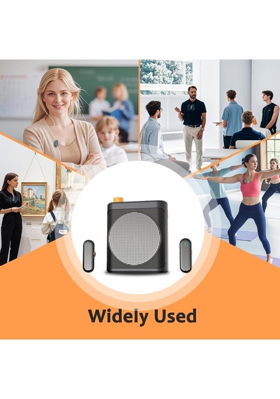 Kablosuz Yaka Mikrofonlu Megafon Taşınabilir Hoparlör, Çift Bluetooth Mikrofon, Öğretmen Rehber İçin