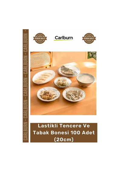 Bone Gıda Koruyucu Esnek Streç Mutfak Şeffaf Saklama Lastikli Tencere Tabak Bonesi 100 Adet 20cm Çok Renkli