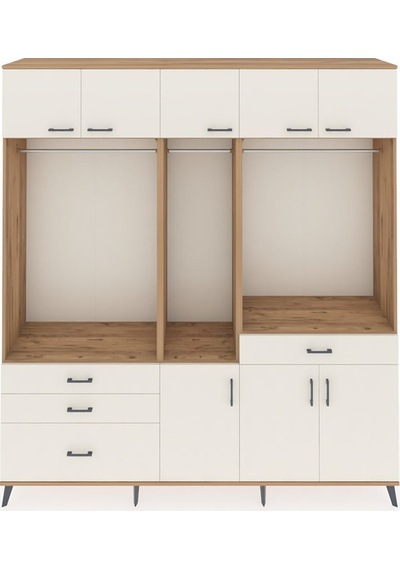 Hyperion Dolap 8 Raflı 4 Çekmeceli 3 Askılı 220x44x243 Çam-aytaşı/aytaşı Çok Renkli Hyperion Dolap 8 Raflı 4 Çekmeceli 3 Askılı 220x44x243 Çam-aytaşı/aytaşı Çok Renkli