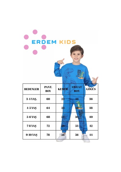 Erdem Kıds Erkek Çocuk Dinozor Baskılı Pijama Takımı İki İplik Eşofman Takımı Okul İkili Takım Taş Taş Erdem Kıds Erkek Çocuk Dinozor Baskılı Pijama Takımı İki İplik Eşofman Takımı Okul İkili Takım Taş Taş