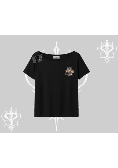 Startmore Startmore Need Coffee Right Meow Yazılı Kedi Baskılı Kayık Yaka Tshirt Siyah