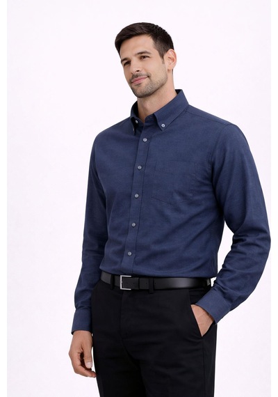 Dormen Uzun Kol Klasik Erkek Regular Fit Gömlek 7607 Lacivert