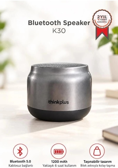 Bluetooth Hoparlör Taşınabilir Kablosuz Speaker K30 Siyah Müzik Ses Cihazı Küçük Boyut