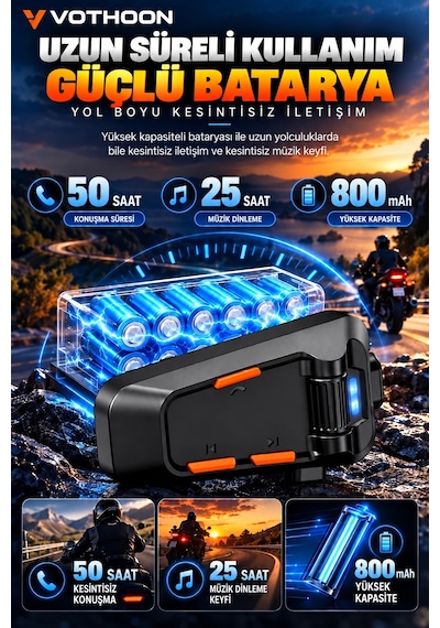 C2 4 Kişi Eşleşmeli Motosiklet Kask Kulaklığı İntercom Su Geçirmez Bt 6.0